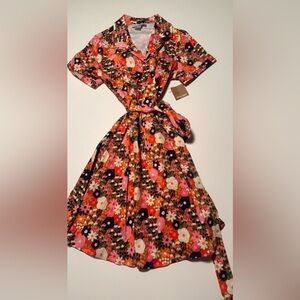 Vibrant Floral Casual Dress
